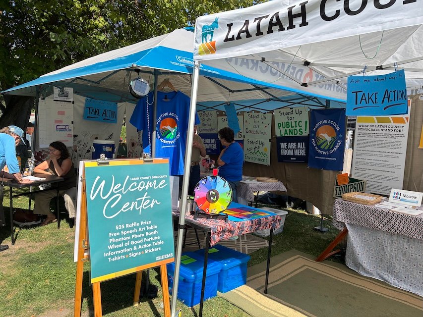The Democrats booth at the 2025 Latah County Fair.