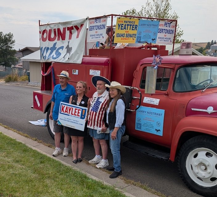 Candidates at the 2026 Idaho County Fair - Left to. right are Larry Nostrant, Kaylee Peterson, Pete Gertonson, and Patrice Yeatter