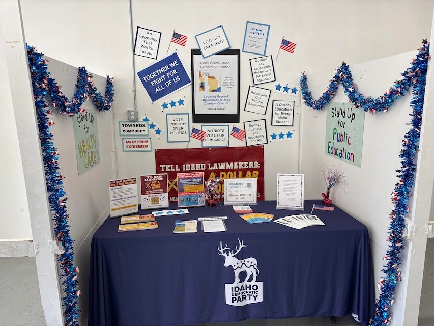 The Lewis County Democrats booth at the 2025 Lewis County Fair